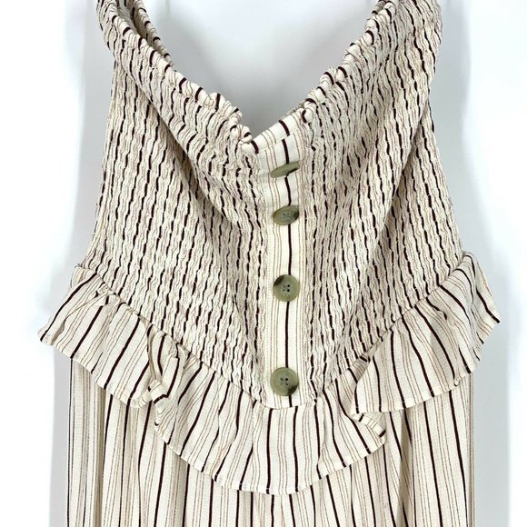 LOFT Cream and Black Striped Jumpsuit - Picture 3 of 8